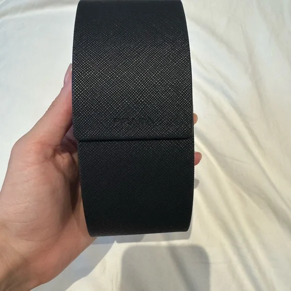 Prada Textured Black Eyewear Case Prada Sunglasses Hard Case Black Saffiano Leather Texture  main image 4